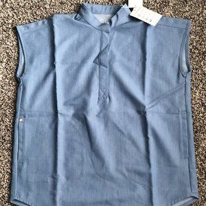 NWT FIGS Women's Rafaela Scrub Top - Heather Indigo XXS